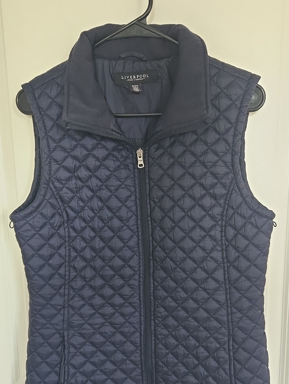 Liverpool Navy Diamond-Quilt Quilted Vest